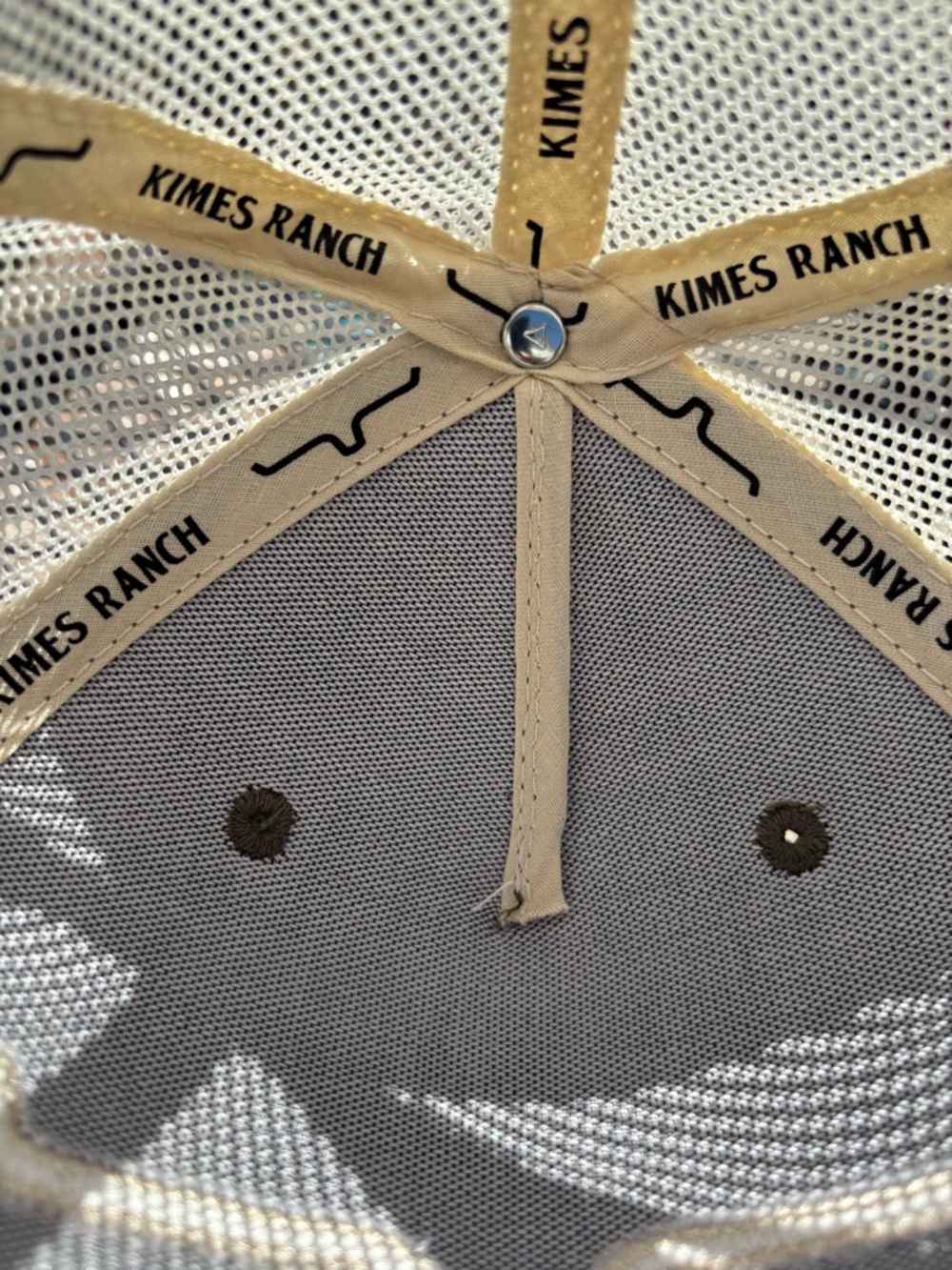 Kimes Ranch Two-Tone Trucker Cap in Navy and Cream - Picture 6 of 7